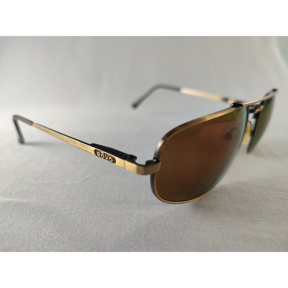 VTG Revo 4108 Aviator Sunglasses *Frames Only* Italy Antique Gold Double Bridge